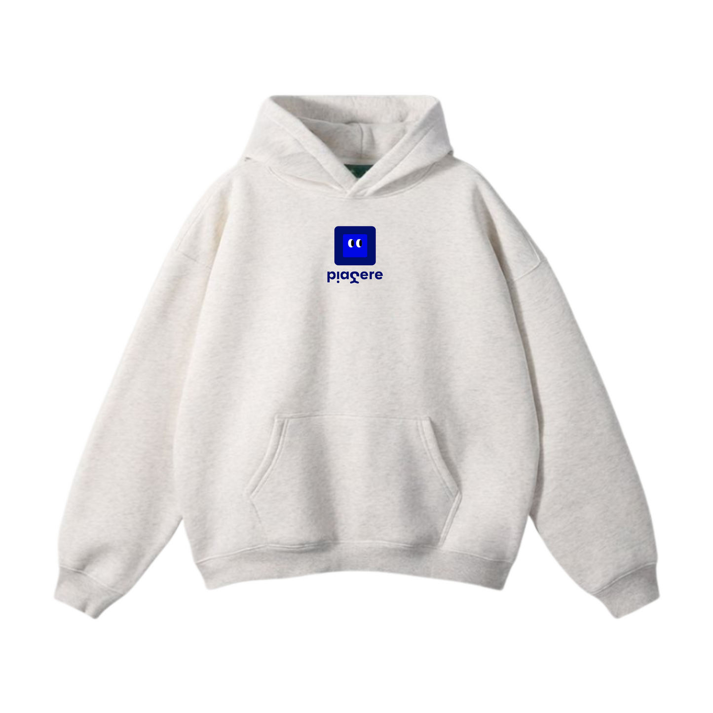 hoodie gris/ Quadrato bleu